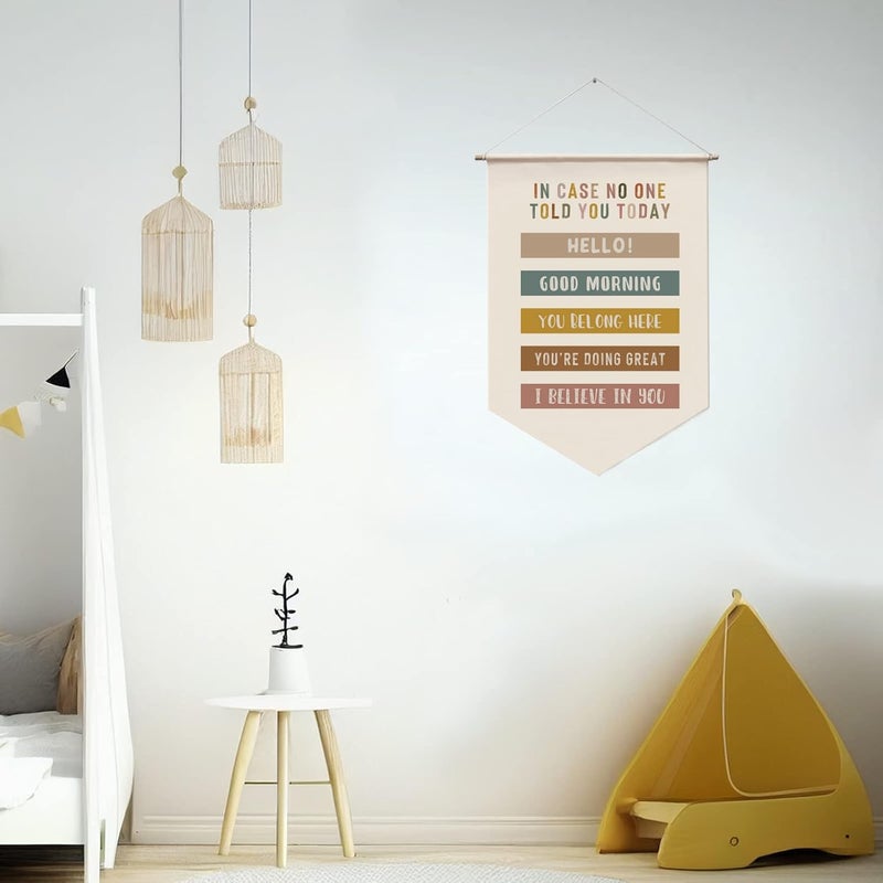 WCDHOR In Case No One Told You Today Wall Hanging, Boho Wall Decor, Classroom Hanging Banners, Teacher Gift, Classroom Wall Hanging, Positive Inspirational, Classroom Positivity Quote - Image 3